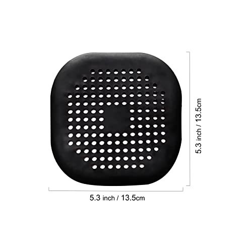 4 Pieces Shower Drain Hair Catcher Bathtub Stopper Home Drain Protectors Drain Cover with Sucker Water Trap Sink Cover for Bathroom Bathtub and Kitchen (Black) - color: 4 Pcs Black