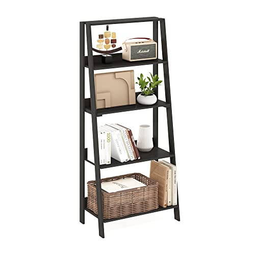Furinno Ladder Bookcase Display Shelf, 5-Tier, Espresso | 13 x 23.6 x 53.5, Open Frame Design Bookshelf, Display Storage Shelves, for Living Room, Home Office - color: Espresso, size: 5-Tier