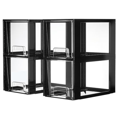 Vtopmart 4 Pack Large Stackable Storage Drawers, Black - color: Black( 4 Pack)