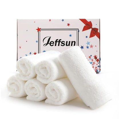 Wash Cloths 6 Pack,Super Soft Face Towel on Sensitive Skin,13''x13'',White | 100% Viscose,Skin Friendly,Gently Wash Face&Body,Breathable,Absorbent,Fast Dry,Easy Rinsed,Hanging Loop,Bathroom,Travel Use - color: White, size: 13x13 inch-6 Pack