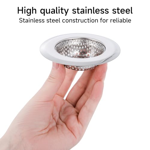 CORNERJOY 2PCS Bathtub Drain Strainer Cover - 2.84 inch Stainless Steel Shower Drain Hair Catcher