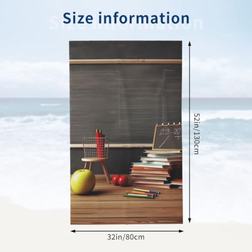 Teacher Classroom Chalkboard Bath Towel Super Absorbent Beach Towels Microfiber Bathroom Towel 32 x 52 Inch - color: Teacher Classroom Chalkboard