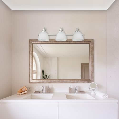Globe Electric 50700 3-Light Vanity All-in-One Bathroom Set, 5 Piece Brushed Steel Finish, 70, Bulb Not Included - color: Brushed Steel