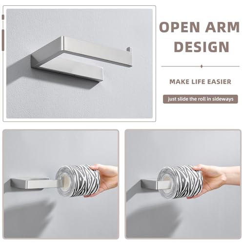 Angle Simple Toilet Paper Holder Brushed Nickel, Bathroom Paper Roll Hanger | Restroom Toilet Tissue Holder Dispenser, SUS304 Stainless Steel, Screw Wall Mount - color: Brushed Nickel