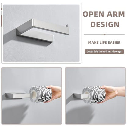 Angle Simple Toilet Paper Holder Brushed Nickel, Bathroom Paper Roll Hanger | Restroom Toilet Tissue Holder Dispenser, SUS304 Stainless Steel, Screw Wall Mount - color: Brushed Nickel