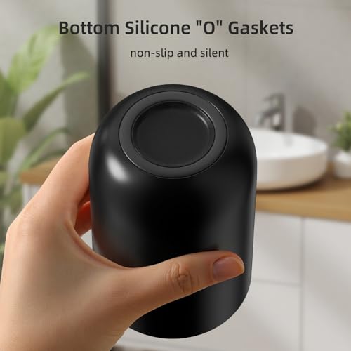 MOPMS 13oz Bathroom Tumbler 1PC, Unbreakable Plastic Cup, Black | Unbreakable 380ml plastic bathroom tumbler with non-slip grip. Durable, reusable toothbrush cup for home and travel. - color: Black-1pc