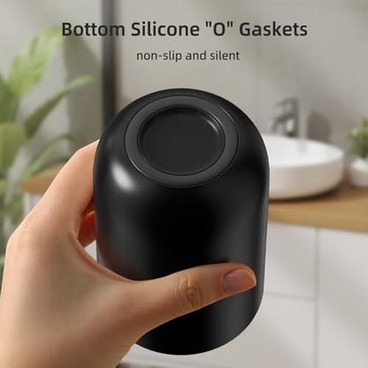 MOPMS 13oz Bathroom Tumbler 2PC, Unbreakable Plastic Cup, Black | Unbreakable 380ml plastic bathroom tumbler with non-slip grip. Durable, reusable toothbrush cup for home and travel - color: Black-2pcs