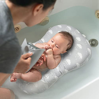 KAKIBLIN Baby Bath Mat, Baby Bath Pad, Soft Anti-Slip Babies Baths Insert | Baby Bathing Cushion for 0-6 Month Infant Baby, (Cloud) - color: Cloud