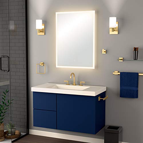 Gatco 4062 Elevate Bathroom Towel Ring, Wall Mounted Hand Towel Holder for Bathroom Vanity & Sink Area, Brushed Brass - color: Brushed Brass, style: Elevate