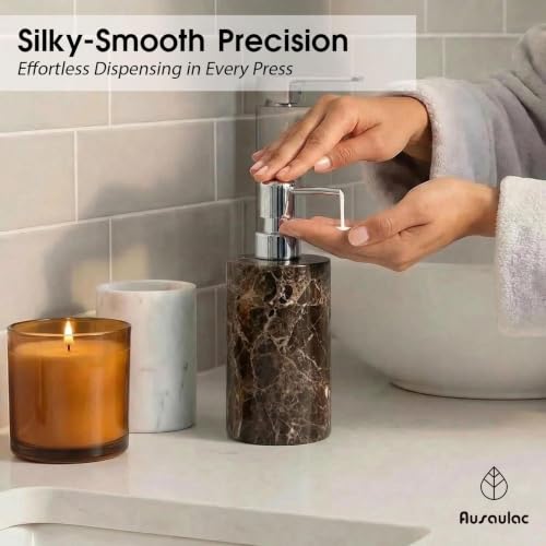 Marble Soap Dispenser, Hand Soap Dispenser for Bathroom Kitchen Countertop - Lotion and Liquid Soap Dispenser (1, Coffee) - color: Coffee