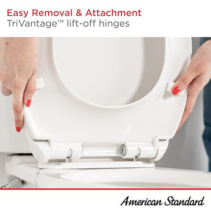 American Standard 5025A65G.020 Telescoping Luxury Slow-Close EverClean Elongated Front Toilet Seat, White