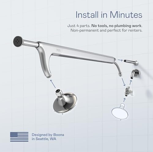 BOONA Tandem Shower as seen on Shark Tank | Dual Shower Head for Couples | King Krome, One Showerhead - color: King Krome, size: One Showerhead