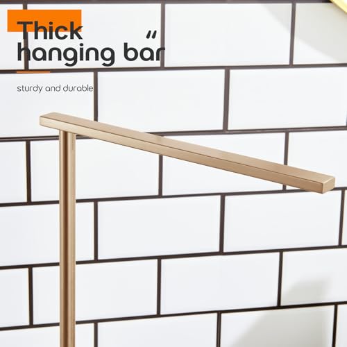 Hand Towel Bar for Bathroom Vanity Countertop 1-Tier Towel Holder Free Stand with Heavy Marble Base Thicken Steady, Champagne Bronze Stainless Steel AN7002CPG - color: Champagne Bronze, size: 1-Bar