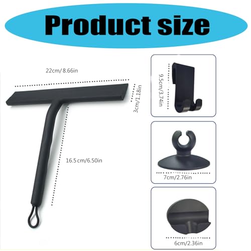 Adjustable Shower Squeegee Mounting Option Not Drill Installation for Bathroom Mirroring Window Stainless Steels Design