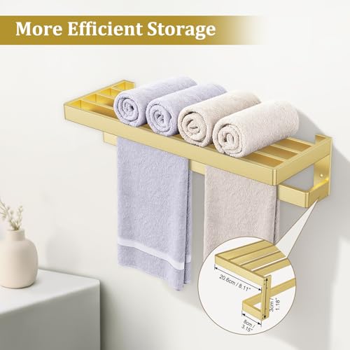 Towel Racks Double Towel Bar,Brushed Gold Towel Holder 23.6-inch Stainless Steel Bathroom Hardware Accessories Set - color: Brushed Gold, size: 23.6inch