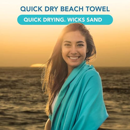 Youphoria Microfiber Travel Towel Fast Drying Lightweight - Quick Dry Towel for Camping, Beach, Backpacking, Hiking & Sport - color: Mint/Gray, style: 12" x 24" (X-Small)