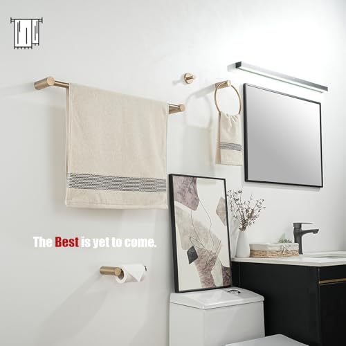 JQK Towel Bar Champagne Bronze, 18.5 Inch 304 Stainless Steel Thicken 0.8mm 2 Pieces Towel Rack Bathroom Wall Mount, Useable Length 16 Inch, TB610L16-CB - color: Champagne Bronze, size: 16.5 Inch