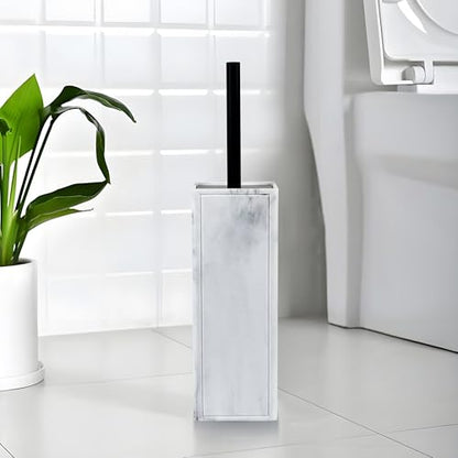 Toilet Brush and Holder Set for Bathroom, Stylish and Durable Cleaning Tool with Modern Design, Compact for Efficient Cleaning - style: Marble