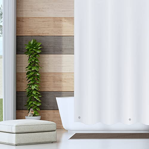 Shower Curtain Liner - Heavy Duty 6 Guage PEVA - Built in 3 Weighted Magnets - 12 Aluminium Grommets (2, White, 72" x 72") - color: White