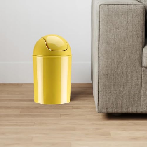 Umbra 1.25 Gallon Mini Waste Can with Removable Swing-Top Lid - Small Garbage Bin for Kitchen, Bathroom, Bedroom, Office - Compact Trash Can Fit Under Tables & Counters - Yellow - color: Yellow