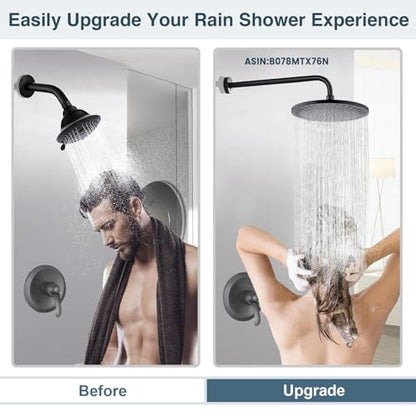 BRIGHT SHOWERS Rain Shower Head, 9 Inch High Pressure Waterfall Showerhead with Adjustable Angle and Anti-clogging Silicone Nozzles, Luxury Bathroom Overhead Shower, Oil-Rubbed Bronze - color: Oil Rubbed Bronze