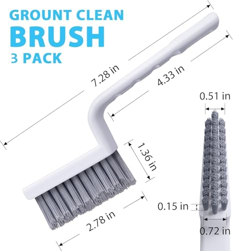 Lumkew Grout Brush Cleaning, Stiff Bristles Grout Cleaner for Tile Floors | V Shape, Shower Bathroom Kitchen Scrubber