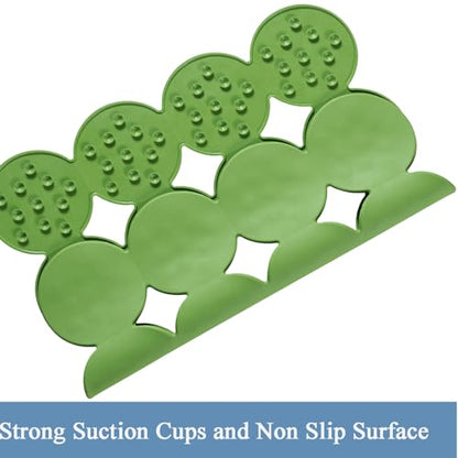 Webos Square Shower Mat Nonslip - Rubber Bathtub Mat with Suction Cups for Inside Shower Bathroom Floor (Green, 21X21) - color: Green