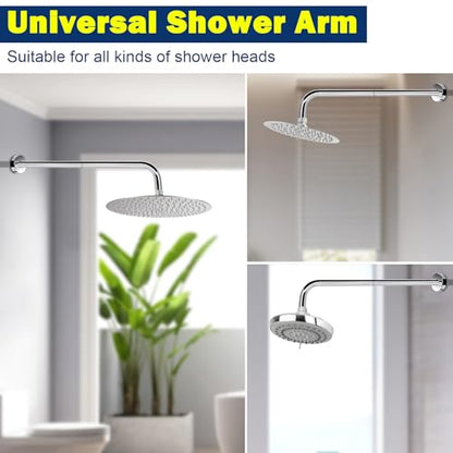 NearMoon Shower Arm, Extra Extension Arm with Flange, Stainless Steel Wall-Mounted Showerhead Extender Pipe (20 Inch, Chrome Finish) - color: Chrome Finish, style: 20 Inch