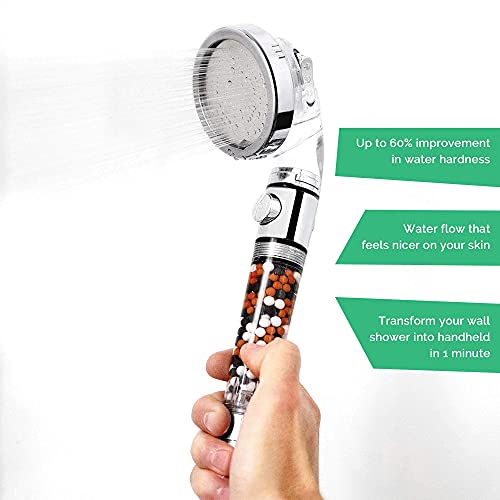 Original StoneStream EcoPower High Pressure Handhled Shower Head + Shower Filter + Wall Adapter Kit - style: 6-in-1 Shower Head Kit