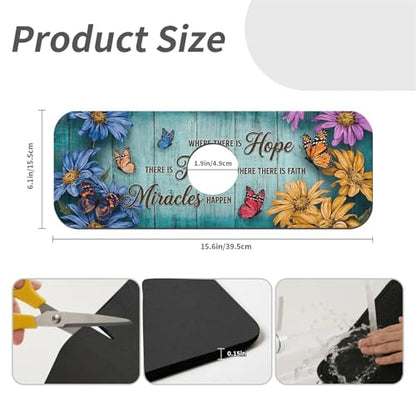 Faucet Fast Absorbent Pad - Hope Faith Miracles Teal , Suitable For Kitchen, Bathroom, Island And Other Scenes - color: Hope Faith Miracles Teal