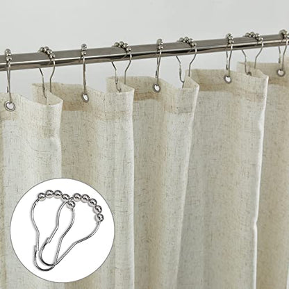 KOUFALL Linen 54x78 Inch Length Waterproof Linen Fabric Shower Curtain - color: Linen, size: 54"W x 78"L (Pack of 1)