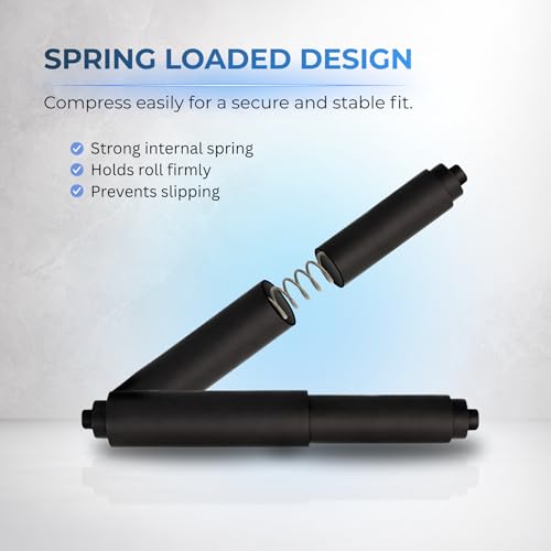 Toilet Paper Holder Spring Rod | Toilet Paper Roller Replacement | Standard & 7 Inch Size Toilet Paper Holder Replacement Rod (1, Black) - color: Black