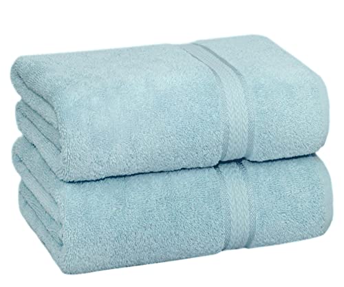 COTTON CRAFT Ultra Soft Bath Sheet - 2 Pack 100% Ringspun Cotton Towels | Oversized 35x70 inches Light Blue Bath Sheet - Absorbent 580 GSM Quick Dry Everyday Luxurious Hotel Quality Bathroom Towels - color: Light Blue, size: 2 Pack Bath Sheet