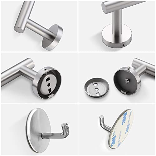 8 Pieces Bathroom Towel Rack Set, Includes 2PCS 23.6 inch Towel bar, 2PCStowel Hook, 2 PCS Towel Ring, 2PCS Toilet Paper Holder-Brushed Nickel Bathroom Accessories Sets - color: Brushed Silver, size: 8pcs-24inch