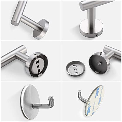 8 Pieces Bathroom Towel Rack Set, Includes 2PCS 23.6 inch Towel bar, 2PCStowel Hook, 2 PCS Towel Ring, 2PCS Toilet Paper Holder-Brushed Nickel Bathroom Accessories Sets - color: Brushed Silver, size: 8pcs-24inch