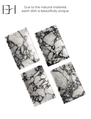 Marble Soap Dish for Shower | Real Marble Calacatta Viola, Non-Slip Feet, Stone Bar Soap Saver, Holder Container for Bathroom Decor Accessories Rectangular - size: Calacatta Viola