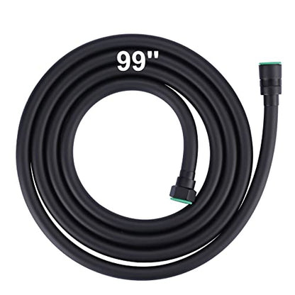 Aleasha 99 Inches Extra Long Shower Hose Attachment for Shower Head Extension - PVC Bathroom Bathing Hose Replacement With Brass Insert and Nut - color: Black, size: 99inch