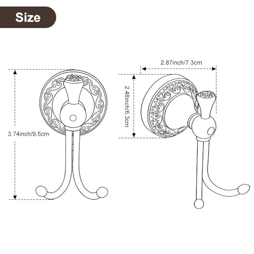 Brass Towel Hook, Antique Brass Bathroom Robe Hooks, Double Rustic Towel Hooks Bath Farmhouse Coat Clothes Hook Wall Mounted for Bathroom Kitchen Washroom Bedroom - color: Brass