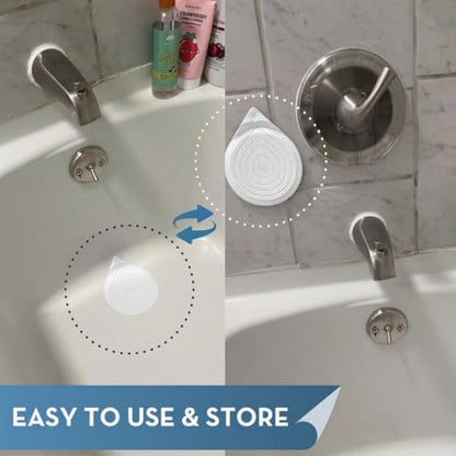 Drain Hair Catcher & Stopper Combo – Tub ShowerRing + StopRing Set for Bathtub & Sink | Stainless Steel Strainer + Silicone Drain Plug | Clog-Free, Universal Fit (White, 2 Pack) - color: White