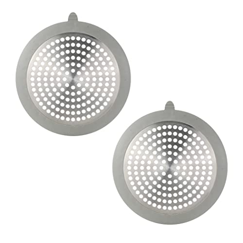 Danco Bathroom Sink & Tub Hair Catcher & Drain Protector, 2-Pack (11040P) - color: Brushed Nickel, size: Round [Pack of 1], style: Sink/Bathtub