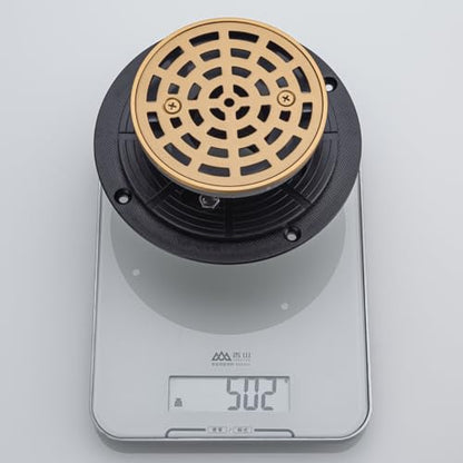 RANDOM Round Shower Drain SUS304 Stainless Steel Champagne Bronze Shower Drain 4 inch with Adjustable PVC Base Flange,Shower Floor Drain with Removable Cover Grid Grate - color: A-champagne Bronze-4″ Round With Base Flange