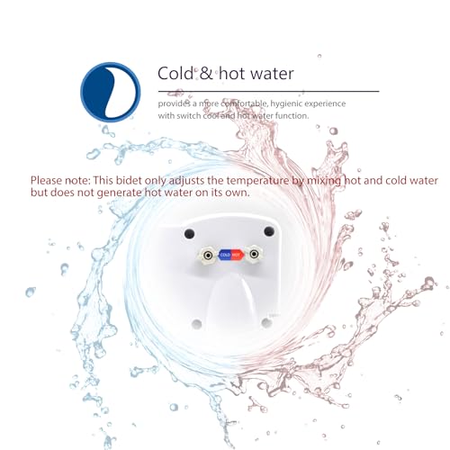 Dual Nozzle Hot and Cold Bidet- Self Cleaning Hot and Cold Water Bidet Non-Electric Mechanical Bidet Toilet Attachment - with Temperature (Silver)