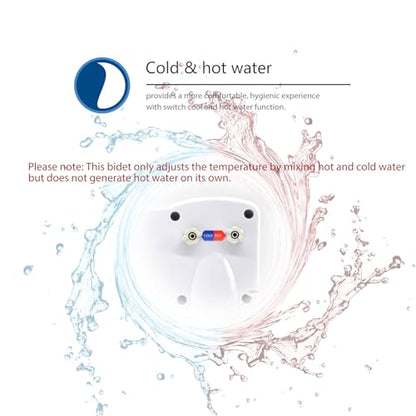 Dual Nozzle Hot and Cold Bidet- Self Cleaning Hot and Cold Water Bidet Non-Electric Mechanical Bidet Toilet Attachment - with Temperature (Silver)