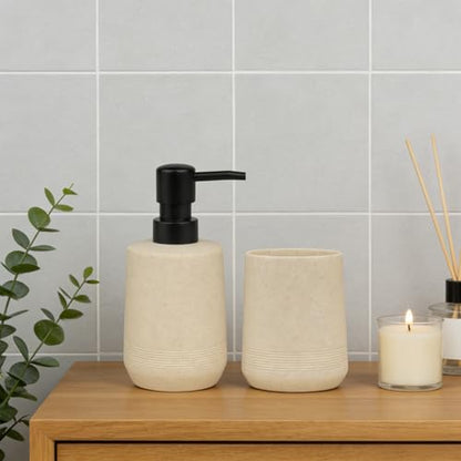 Resin Bathroom Set (Beige, 2 Pcs-B) - color: Beige, size: 2 Pcs-B