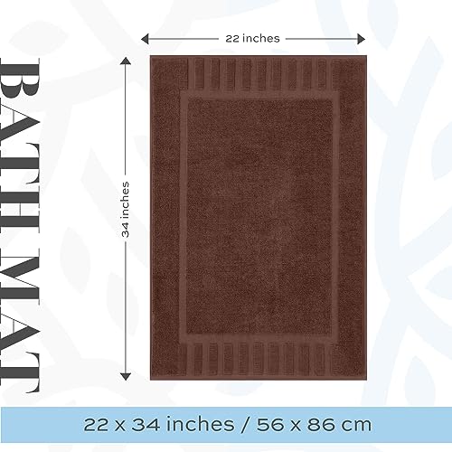 White Classic Luxury Bath Mat Floor Towel Set - Absorbent Cotton Hotel Spa Shower/Bathtub Mats [Not a Bathroom Rug] 22"x34" | 2 Pack | Brown - color: 20: Brown