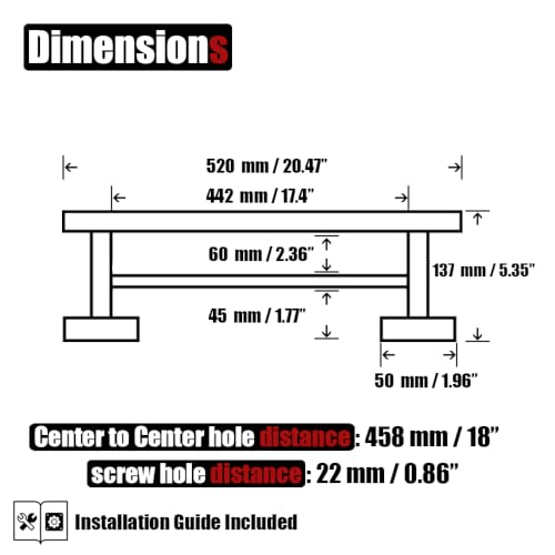 JQK Double Towel Bar Champagne Bronze, 20.5 Inch 304 Stainless Steel Thicken 0.8mm Towel Rack Bathroom, Towel Holder Wall Mount, Useable Length 18 Inch, TB100L18-CB - color: Champagne Bronze, size: 20.5 Inch