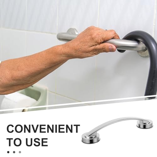 Zerodeko Suction Grab Bars for Shower 12 Inch Chrome Suction Shower Handles for Elderly Bathroom Safety Handrail Wall-Mounted Silver Grab Bar for Glass Doors