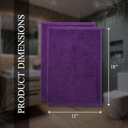 Fingertip Hand Towel | Absorbent |11x18 | Terry Velour Premium Washcloths, Bathroom use, 100% Cotton, Face, fingertip, Soft, Guest Towels (Pack of 4) (4, Purple) - color: Purple
