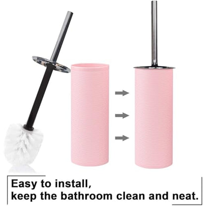 CERBIOR Bathroom Accessories Set Bath Ensemble Includes Soap Dispenser, Toothbrush Holder, Toothbrush Cup, Soap Dish for Decorative Countertop and Housewarming Gift (Pink Spiricle) - style: Blush Pink