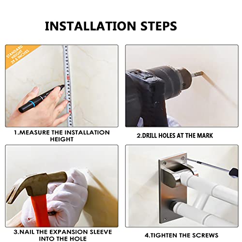 Safety Grab Bars Rails Folding Toilet Handrail Bathroom Support Anti-Slip Toilet Aid Assist Grab Bar Wall Mounted Shower Rail for Disabled Pregnant Seniors,White,70cm - size: 70cm